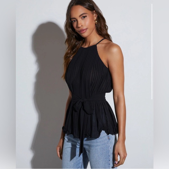 NEW Endless Rose Pleated Tie Top Size Small - Picture 2 of 5